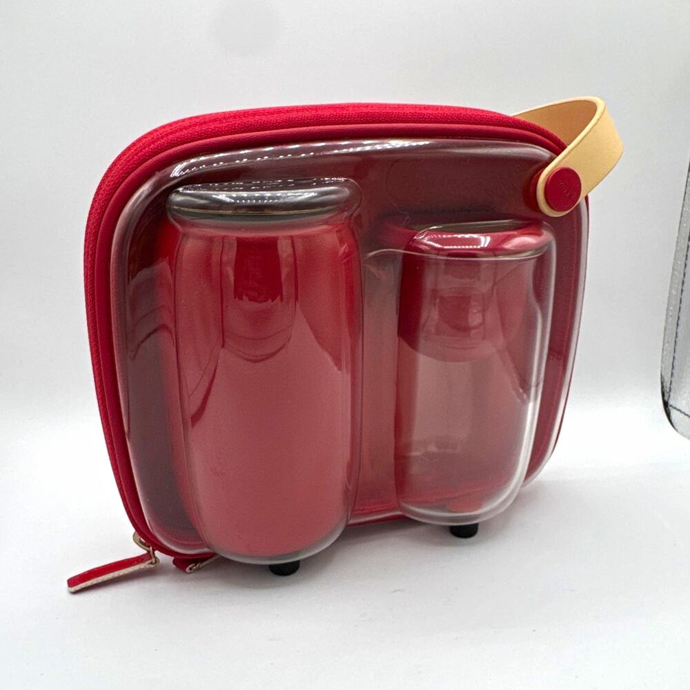 EILONG Red/Gold/Clear Reusable Tea Infuser Filter Set w/ Carrying Case